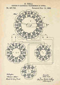 Patent Blueprint Tesla sSystemofElectricalTransmissionofPower A4 Photo Print