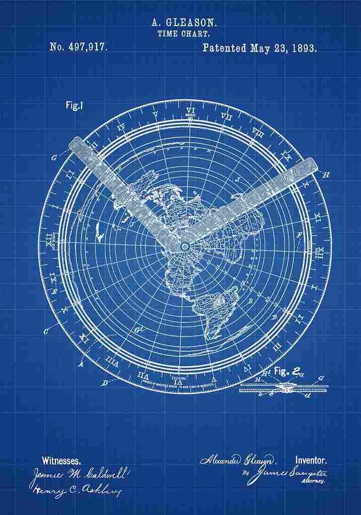 Patent Blueprint TimeChart blue A4 Photo Print