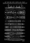 Patent Blueprint Titanic black A4 Photo Print