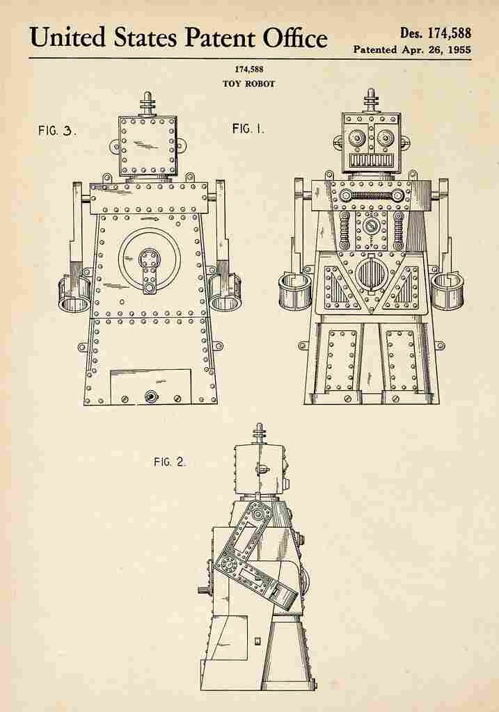 Patent Blueprint ToyRobot A4 Photo Print