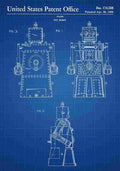 Patent Blueprint ToyRobot blue A4 Photo Print