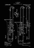 Patent Blueprint Trombone black A4 Photo Print