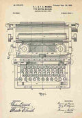 Patent Blueprint TypeWritingMachine A4 Photo Print