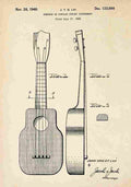 Patent Blueprint Ukulele A4 Photo Print