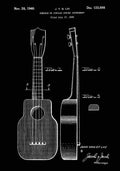 Patent Blueprint Ukulele black A4 Photo Print