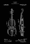 Patent Blueprint Violin black A4 Photo Print