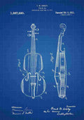 Patent Blueprint Violin blue A4 Photo Print