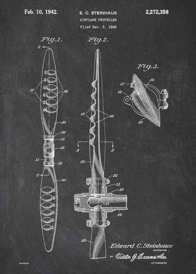 Patent Blueprint airplane propellor A4 Photo Print
