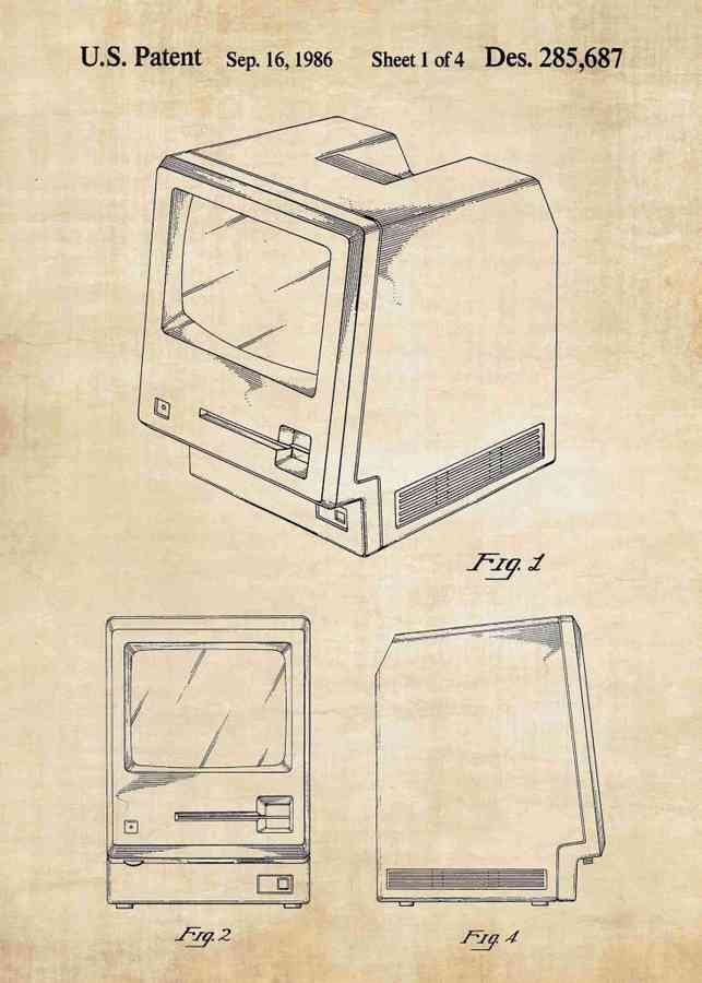 Patent Blueprint apple macintosh 3 A4 Photo Print