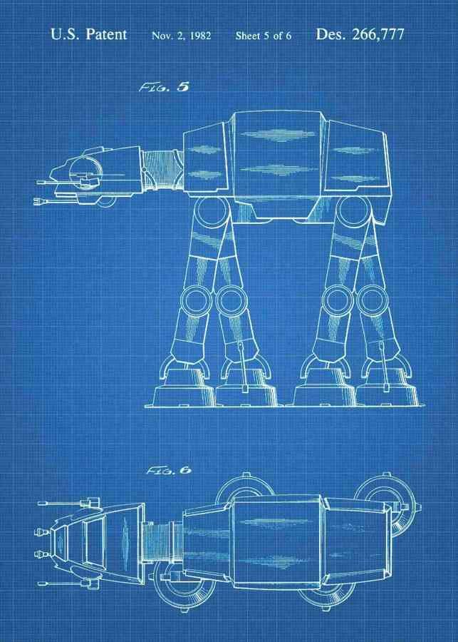Patent Blueprint at at walker 3 A4 Photo Print