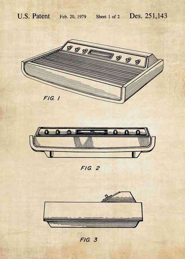 Patent Blueprint atari 2600 console A4 Photo Print