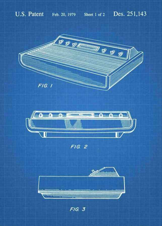 Patent Blueprint atari 2600 console 3 A4 Photo Print