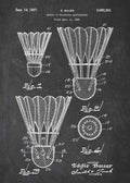 Patent Blueprint badminton shuttlecock A4 Photo Print