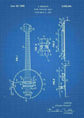 Patent Blueprint banjo 3 A4 Photo Print