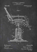 Patent Blueprint barbers chair A4 Photo Print