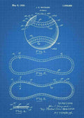 Patent Blueprint baseball 3 A4 Photo Print