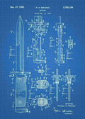 Patent Blueprint bayonet A4 Photo Print