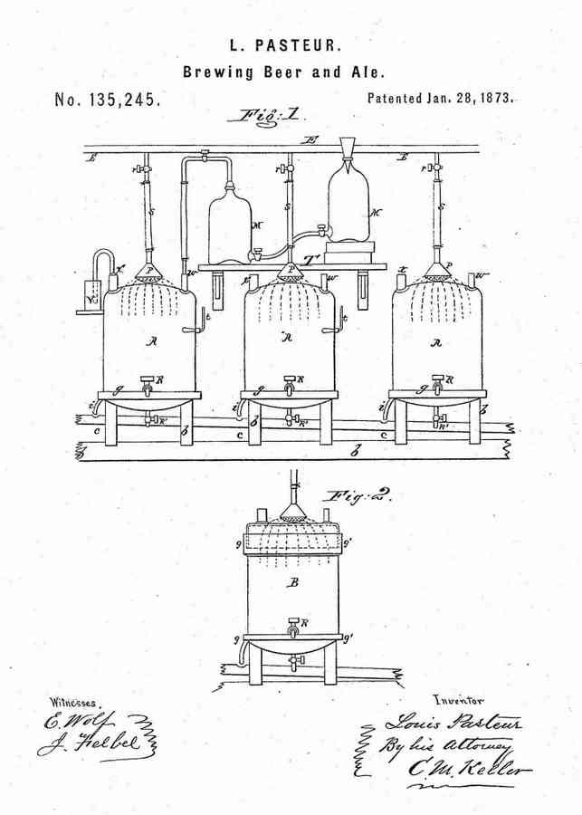 Patent Blueprint beer brewing 4 A4 Photo Print