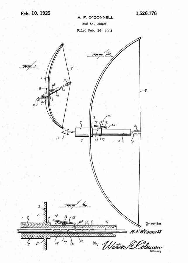 Patent Blueprint bow and arrow 4 A4 Photo Print