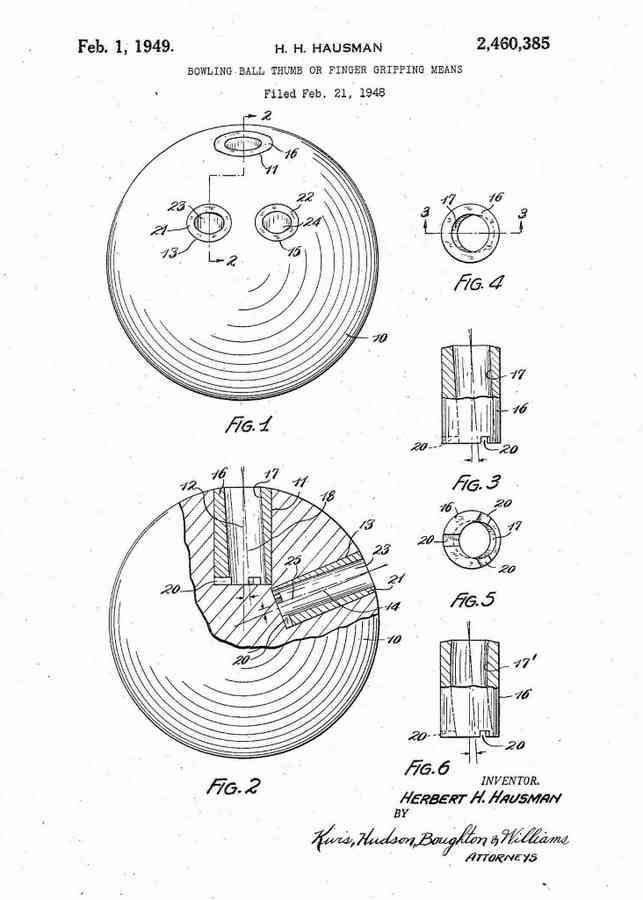 Patent Blueprint bowling ball 4 A4 Photo Print