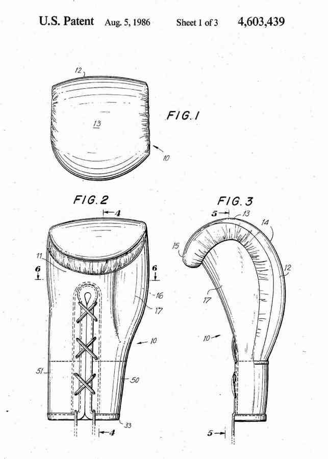 Patent Blueprint boxing gloves 4 A4 Photo Print