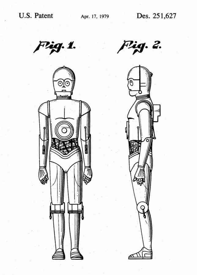 Patent Blueprint c 3po 4 A4 Photo Print