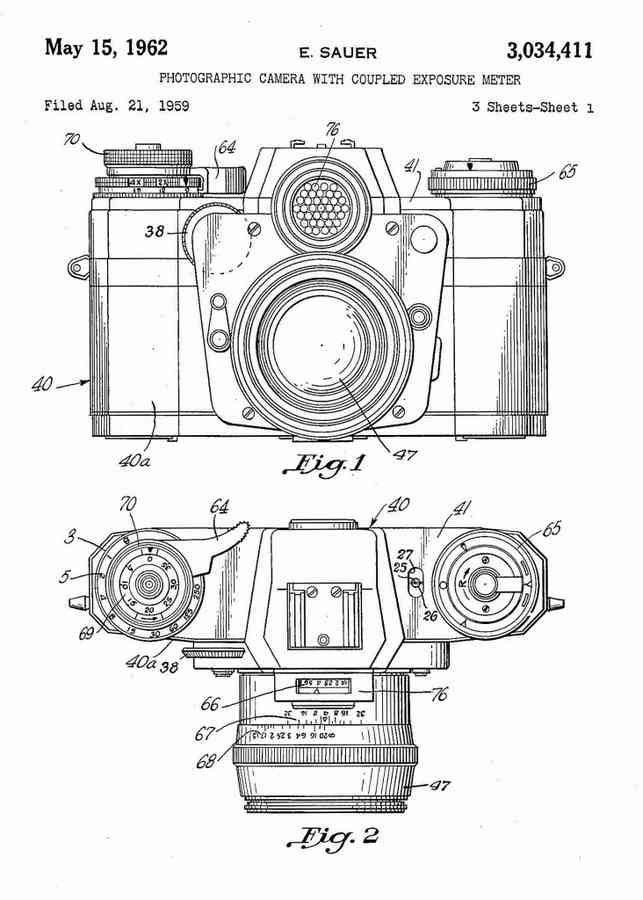 Patent Blueprint camera 4 A4 Photo Print