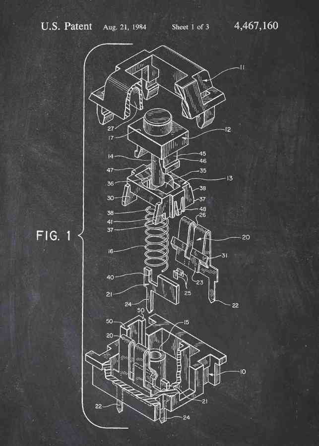 Patent Blueprint cherry mx keyboard A4 Photo Print