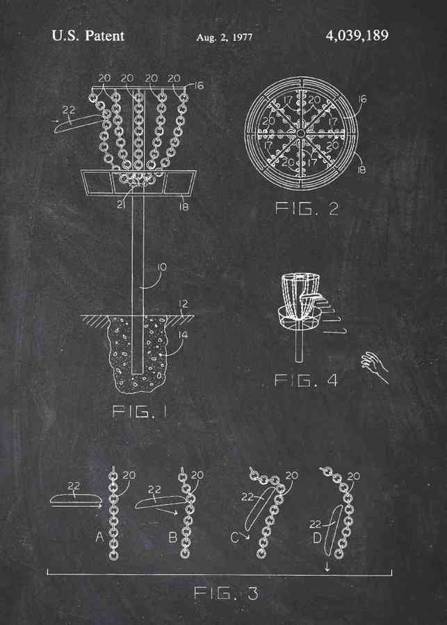 Patent Blueprint disk golf A4 Photo Print