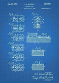 Patent Blueprint dominoes 3 A4 Photo Print