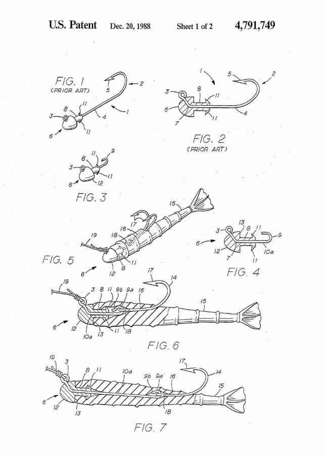 Patent Blueprint fishing lure 4 A4 Photo Print