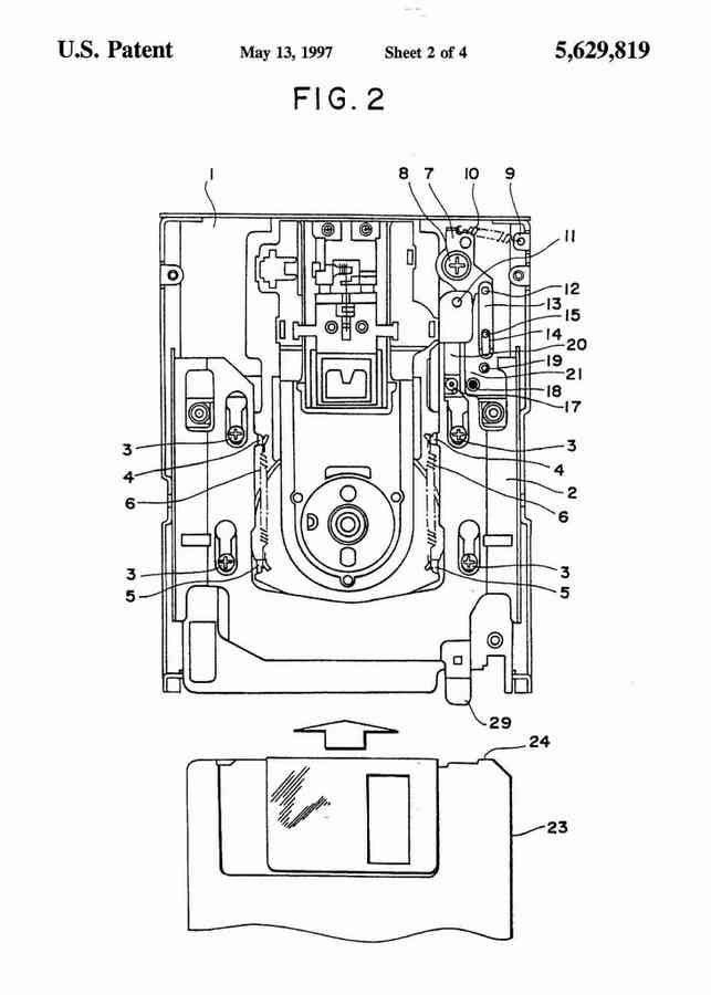 Patent Blueprint floppy disk 4 A4 Photo Print