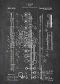 Patent Blueprint flute A4 Photo Print