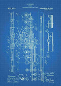 Patent Blueprint flute 3 A4 Photo Print