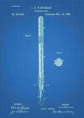 Patent Blueprint fountain pen 3 A4 Photo Print