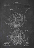 Patent Blueprint french horn A4 Photo Print
