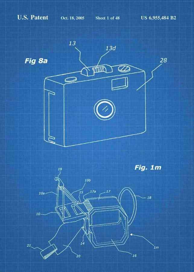 Patent Blueprint gopro camera strap 3 A4 Photo Print