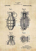 Patent Blueprint grenade A4 Photo Print