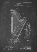 Patent Blueprint harp A4 Photo Print