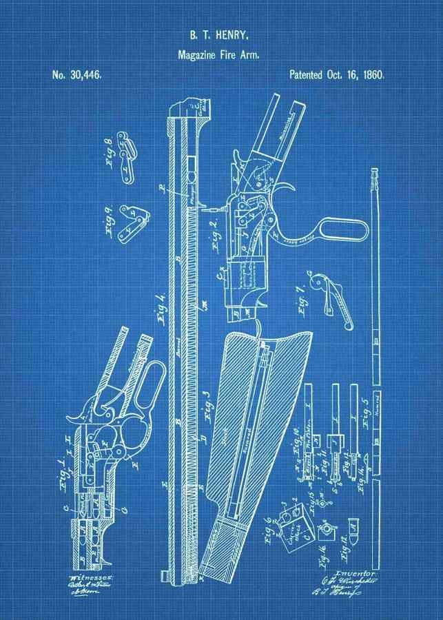Patent Blueprint henry rifle 3 A4 Photo Print