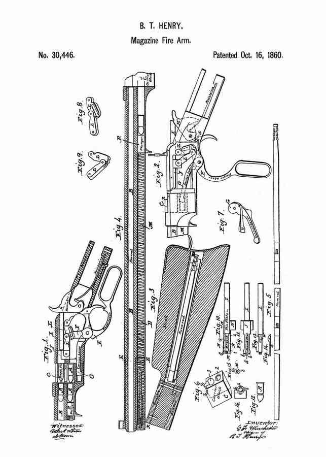 Patent Blueprint henry rifle 4 A4 Photo Print