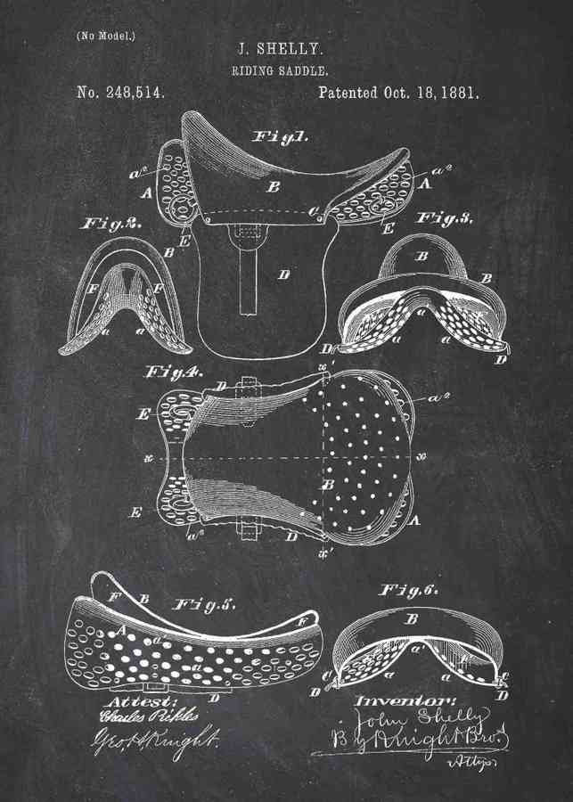 Patent Blueprint horse riding saddle A4 Photo Print