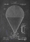 Patent Blueprint hot air balloon A4 Photo Print