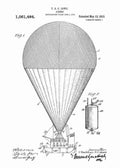 Patent Blueprint hot air balloon 4 A4 Photo Print