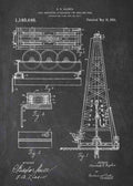 Patent Blueprint howard hughes oil drilling rig A4 Photo Print
