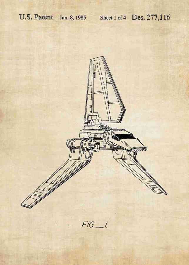 Patent Blueprint imperial shuttle A4 Photo Print