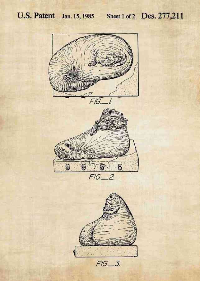 Patent Blueprint jabba the hutt A4 Photo Print