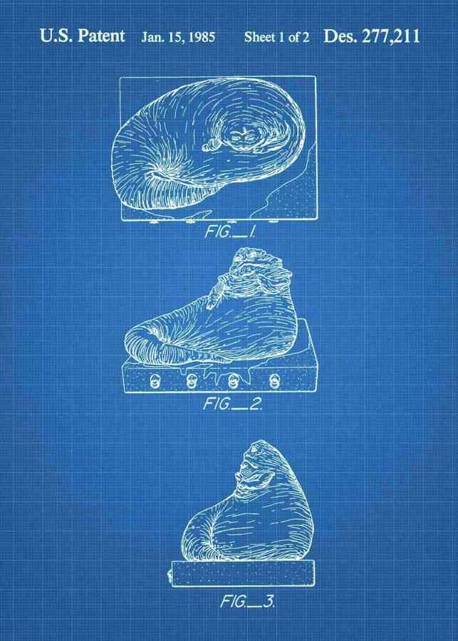 Patent Blueprint jabba the hutt 3 A4 Photo Print