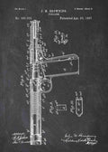 Patent Blueprint john browning retro pistol concept A4 Photo Print