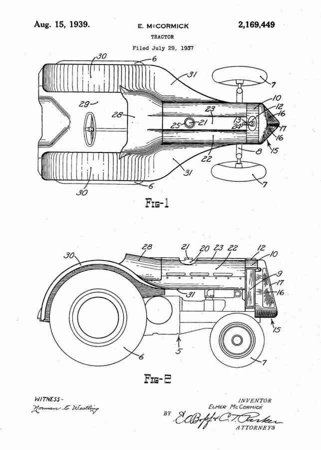 Patent Blueprint john deere tractor 4 A4 Photo Print